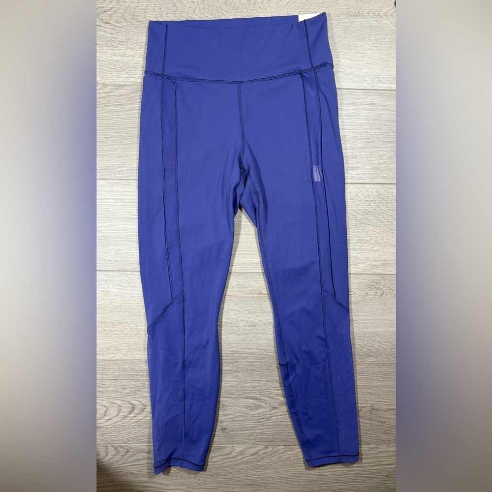 NWT Calia inspire womens mesh leggings 7/8 in rich blue LG gym workout active